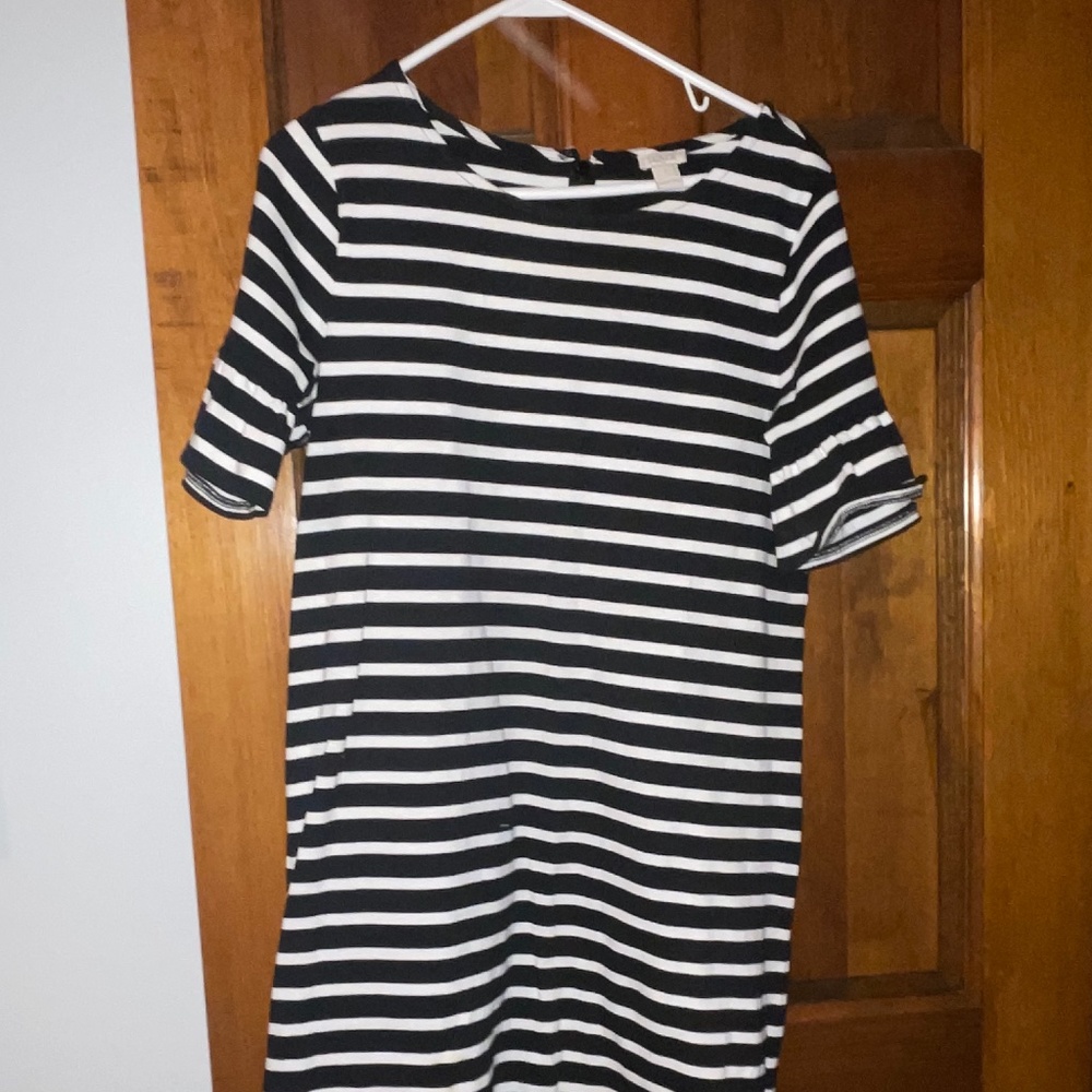 Stripe Ruffle Sleeve Dress
